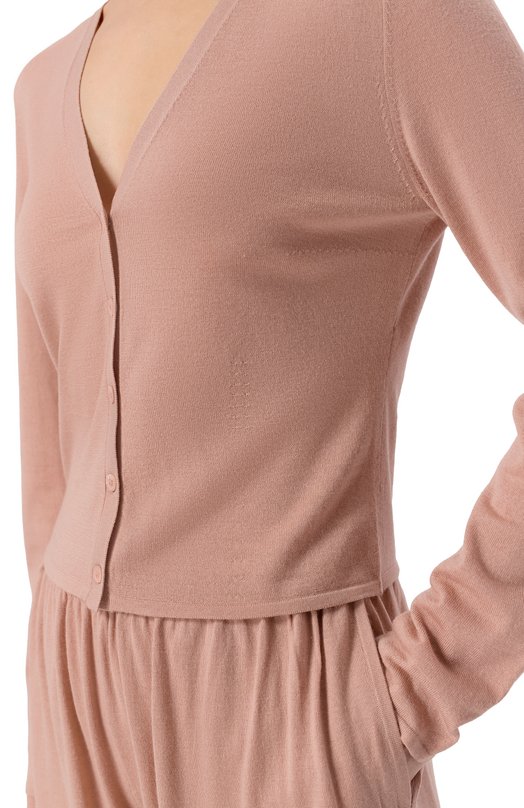 Кардиган из шерсти и шелка 12 STOREEZ 135826 Розовый  135826 Фото 5