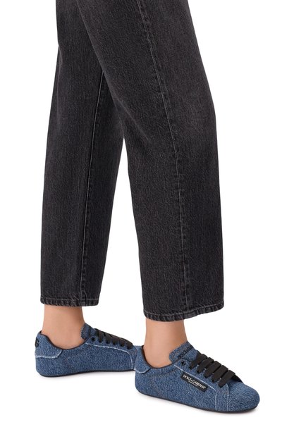 Джинсовые кроссовки portofino soft DOLCE & GABBANA синего цвета по цене 85700 руб., арт. CK2471/A0901, фото 2 Джинсовые кроссовки portofino soft DOLCE & GABBANA, арт. CK2471/A0901, фото 2