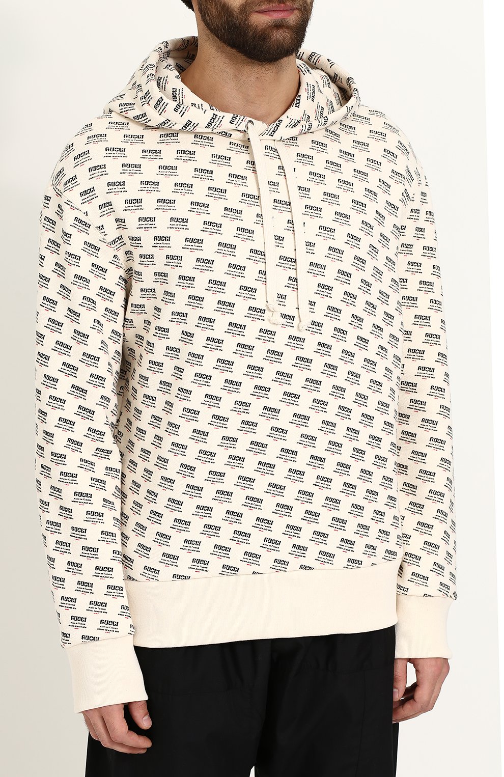 Хлопковое худи с принтом GUCCI кремового цвета по цене 105000 руб., арт. 519679/X3N45, фото 3 Хлопковое худи с принтом GUCCI, арт. 519679/X3N45, фото 3