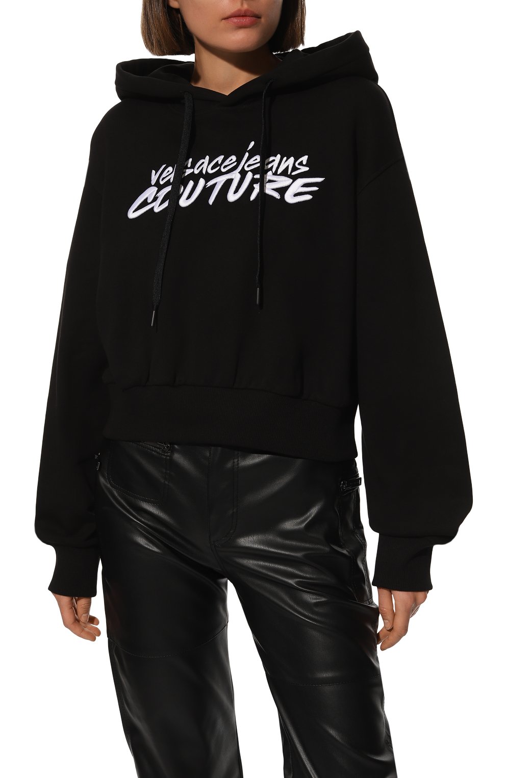 Хлопковое худи VERSACE JEANS COUTURE, арт. 73HAIT16-73DP314 0 L0G0 BRUSH EMBR0/CF01T, фото 3