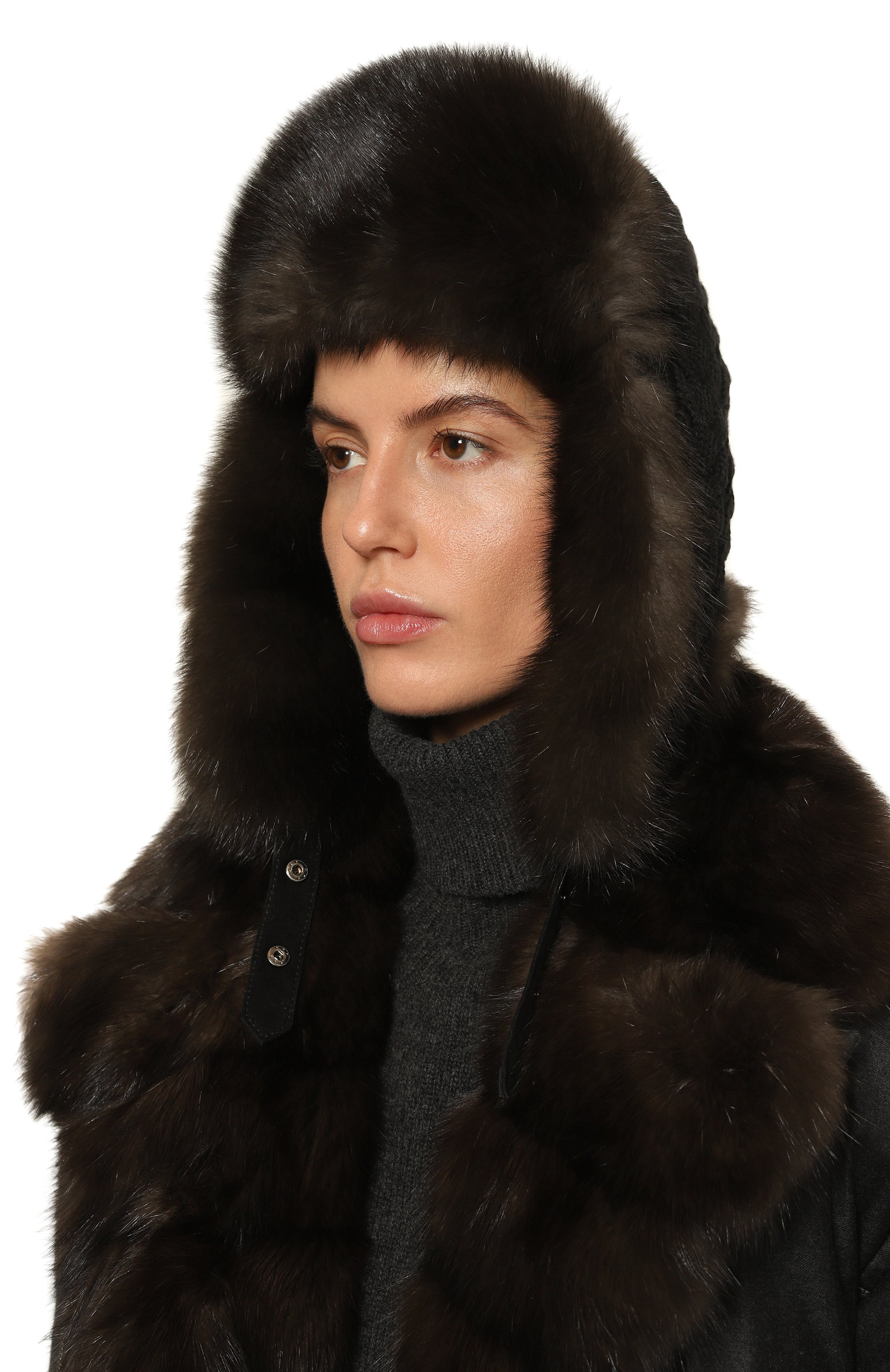 Утепленная шапка-ушанка с отделкой из соболя BLACK SABLE, арт. BS-24005EB, фото 2