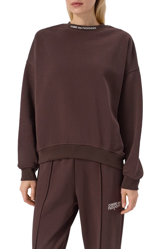 Хлопковый свитшот Comme des Fuckdown CFABW01370 Коричневый  CFABW01370 Фото 3