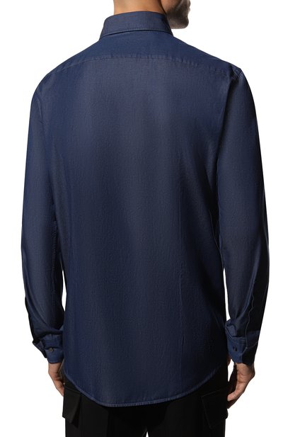 Хлопковая рубашка BOSS темно-синего цвета по цене 25850 руб., арт. 50479234, фото 4 Хлопковая рубашка BOSS, арт. 50479234, фото 4