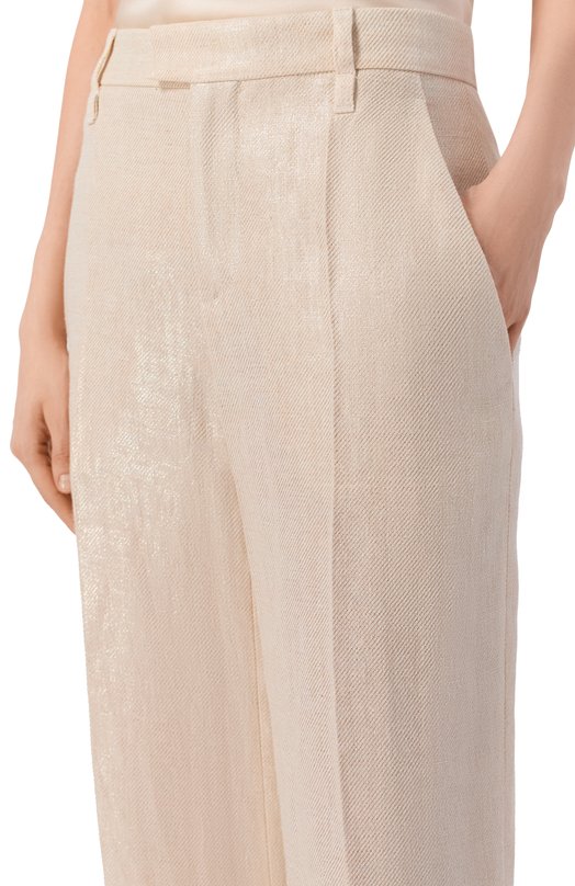 Льняные брюки Brunello Cucinelli ML596P8492 Бежевый  ML596P8492 Фото 5