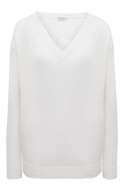 Женский пуловер изо льна и шелка BRUNELLO CUCINELLI, арт. M1000B1033