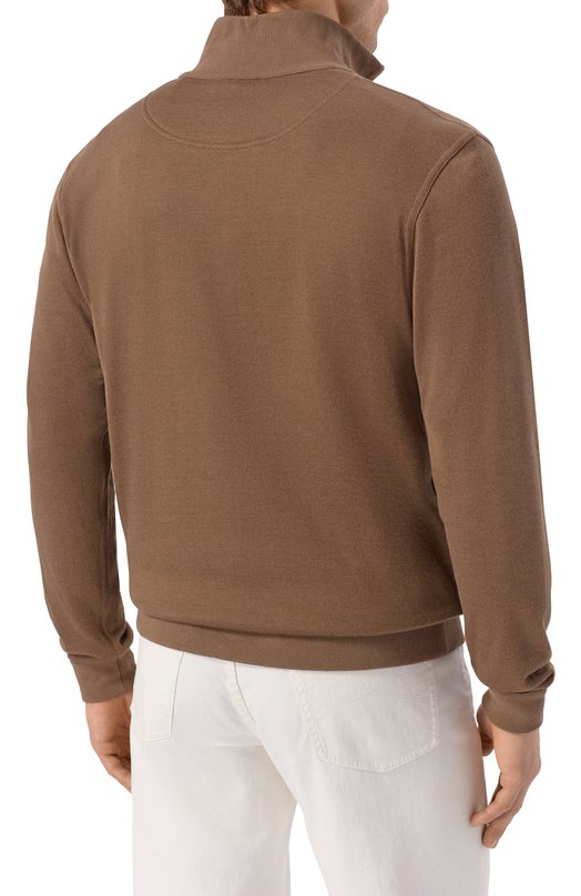 Толстовка из хлопка и шелка Kiton UMK0888 Коричневый  UMK0888 Фото 4