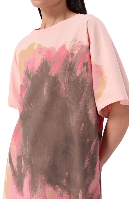 Хлопковая футболка Dries Van Noten 242-011105-9600 Розовый  242-011105-9600 Фото 5