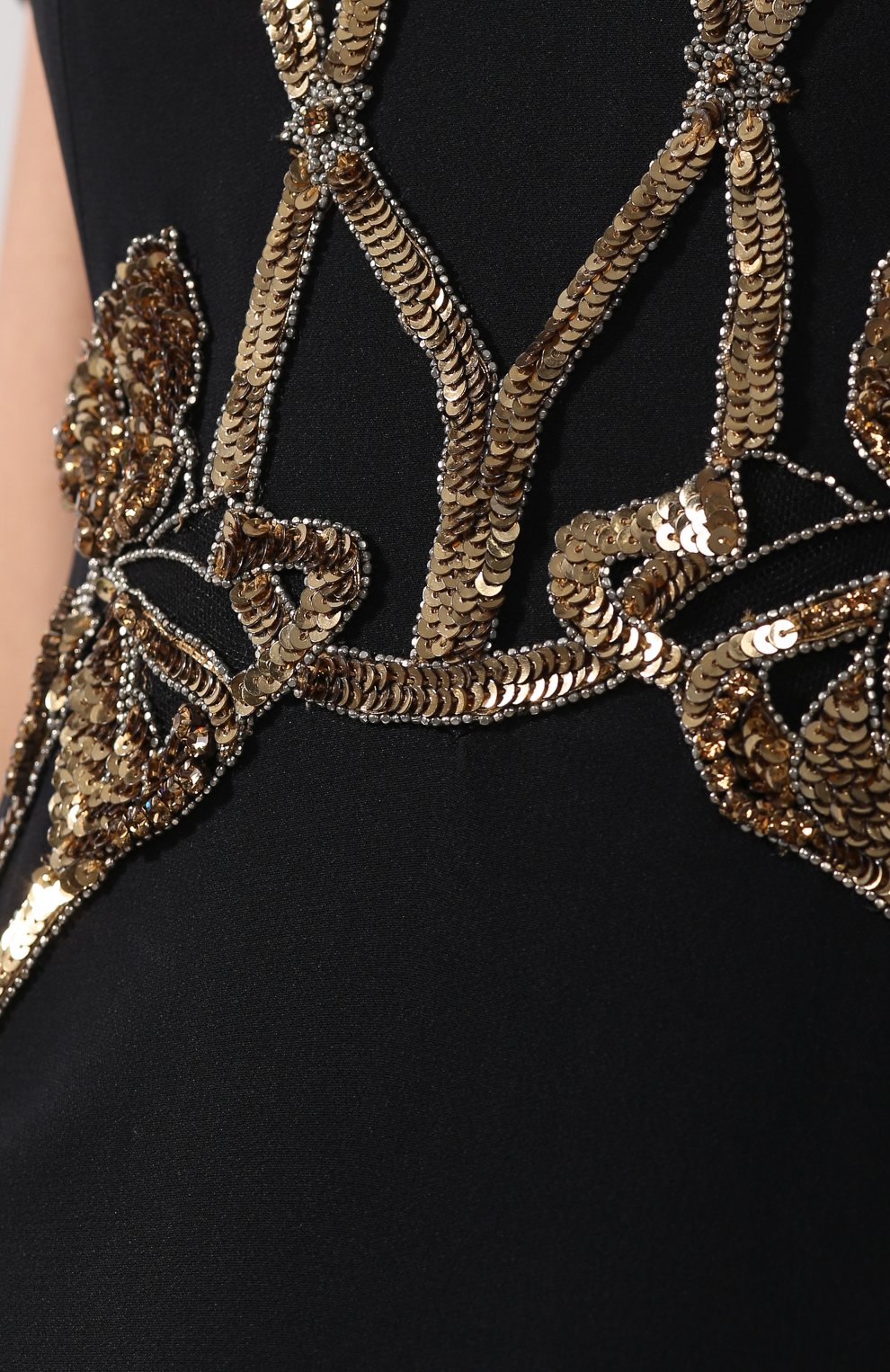 Однотонное платье-макси с декоративной отделкой ALEXANDER MCQUEEN, арт. 530901/QLE40, фото 5