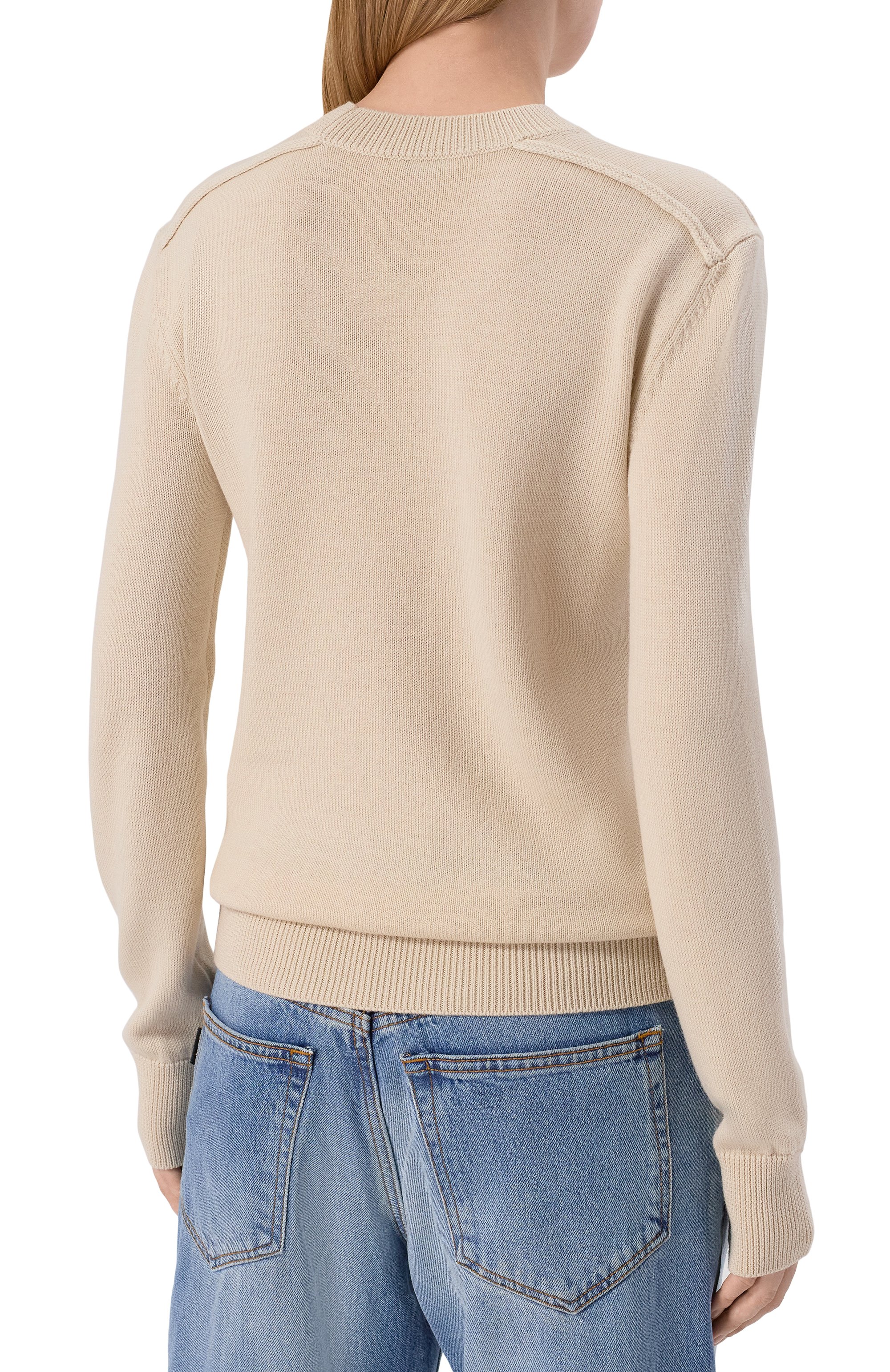 Шерстяной пуловер BURBERRY бежевого цвета по цене 132500 руб., арт. 8103192, фото 4 Шерстяной пуловер BURBERRY, арт. 8103192, фото 4