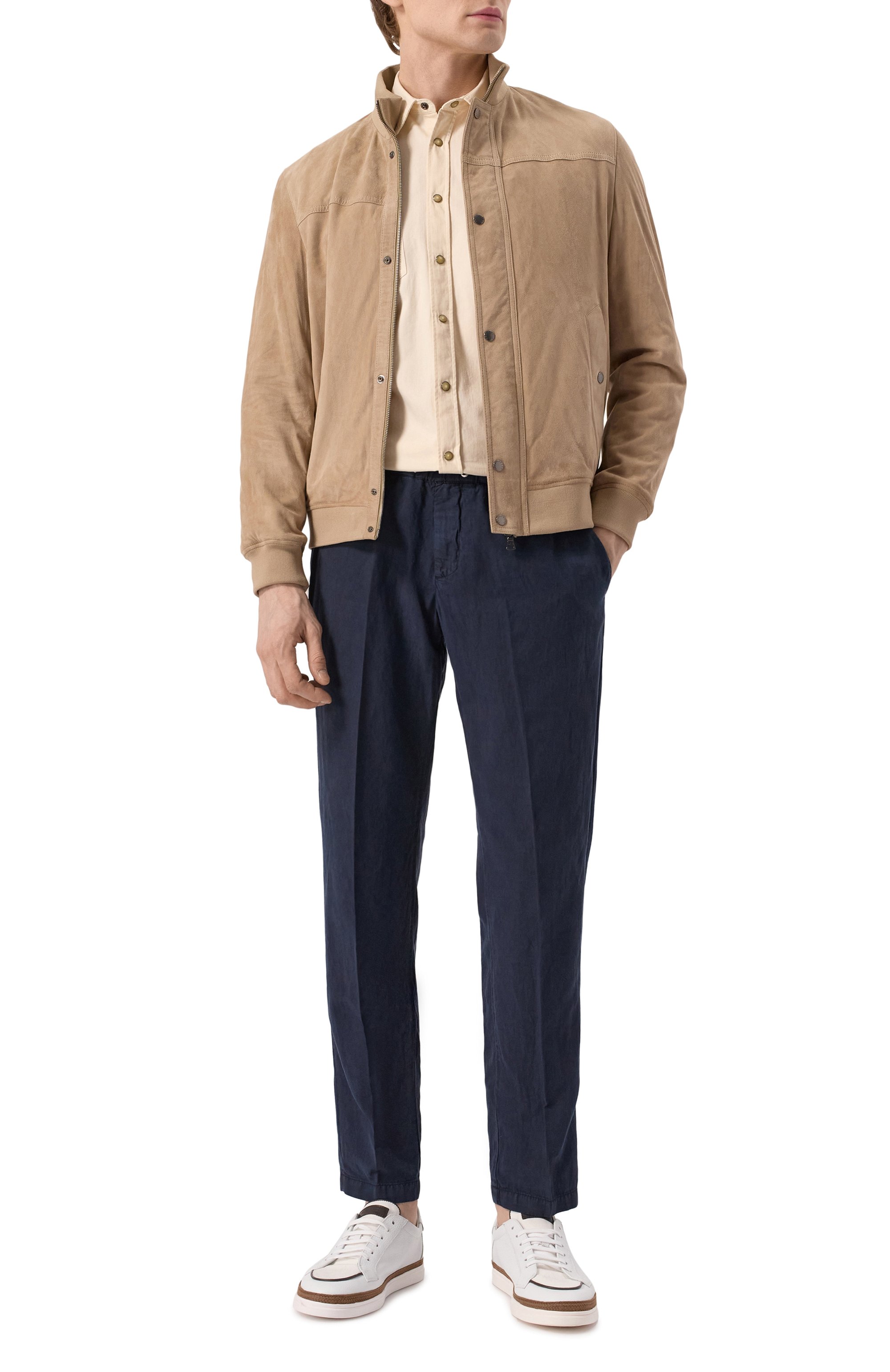 Замшевый бомбер PAUL&SHARK бежевого цвета по цене 228500 руб., арт. 25412708, фото 2 Замшевый бомбер PAUL&SHARK, арт. 25412708, фото 2