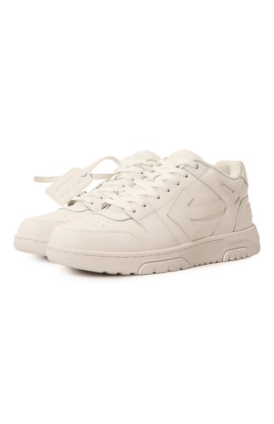 Мужские кожаные кеды out of office OFF-WHITE, арт. 0MIA189C99LEA009