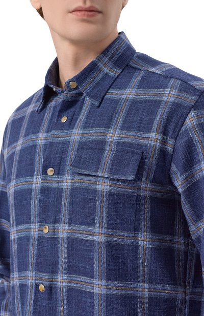 Рубашка из шерсти и шелка KITON, арт. UMCBUBAK0616E05, фото 5