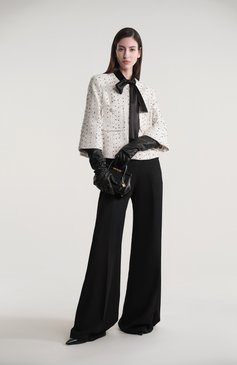 Женс�кий твидовый жакет ELIE SAAB кремового цвета, арт. J0092 | Фото 8 (Материал внешний: Шелк; Длина (для топов): Стандартные; Рукава: 3/4; Драгоценные камни: Проставлено; Материал сплава: Проставлено; Материал подклада: Шелк; 1-2-бортные: Однобортные; Кросс-КТ: костюм; Женское Кросс-КТ: Жакет-одежда; Стили: Романтичный)