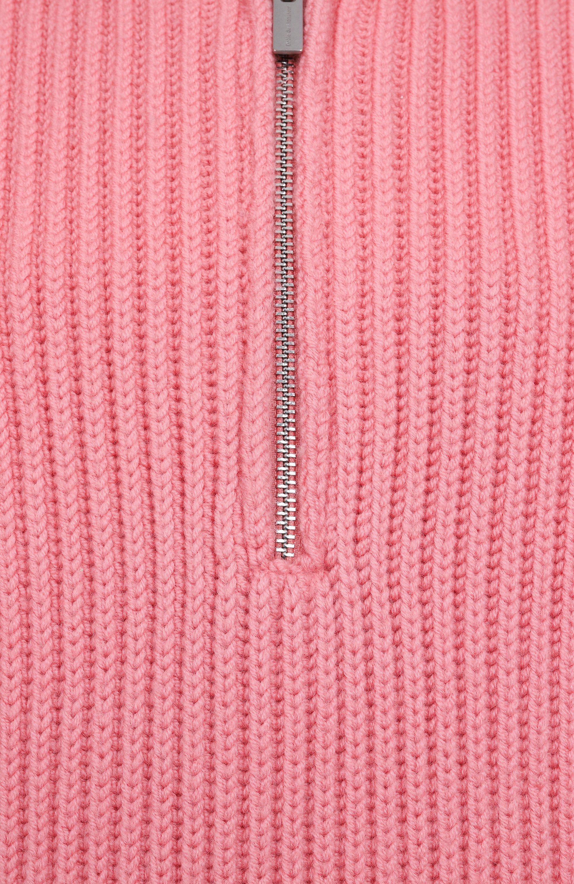 Шерстяной свитер DROLE DE MONSIEUR розового цвета по цене 61550 руб., арт. E-P0151-W0007-PK, фото 6 Шерстяной свитер DROLE DE MONSIEUR, арт. E-P0151-W0007-PK, фото 6