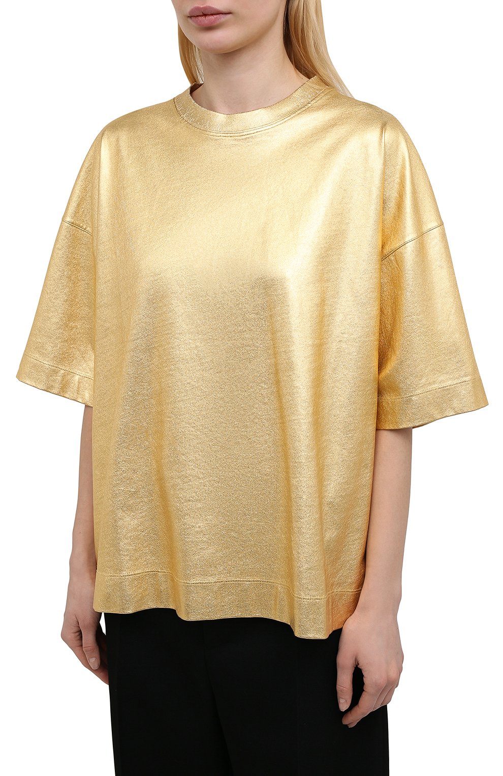 Хлопковый топ DRIES VAN NOTEN золотого цвета по цене 16950 руб., арт. 211-11133-2624, фото 3 Хлопковый топ DRIES VAN NOTEN, арт. 211-11133-2624, фото 3
