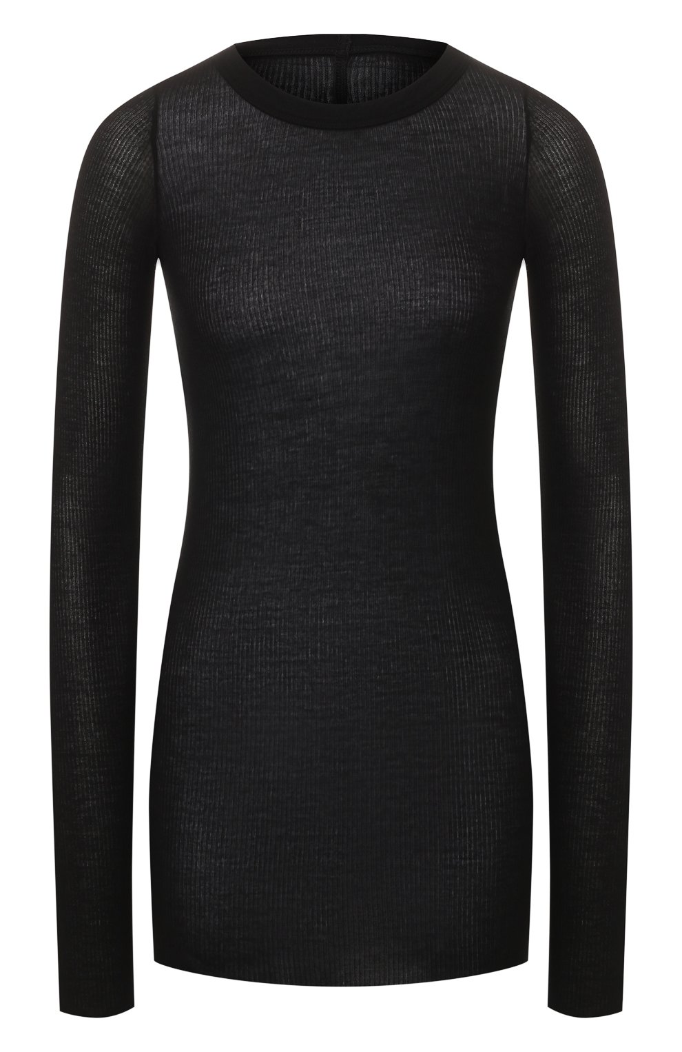 Лонгслив из смеси вискозы и шелка RICK OWENS черного цвета по цене 29950 руб., арт. RP20S1202/RC, фото 1 Лонгслив из смеси вискозы и шелка RICK OWENS, арт. RP20S1202/RC, фото 1
