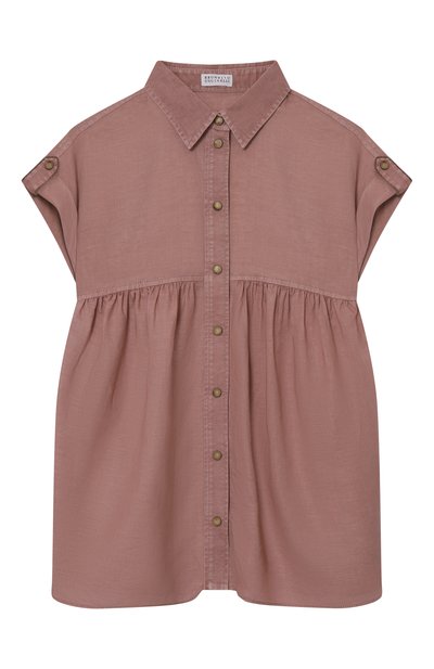 Блузка изо льна и хлопка BRUNELLO CUCINELLI, арт. BD698C604C