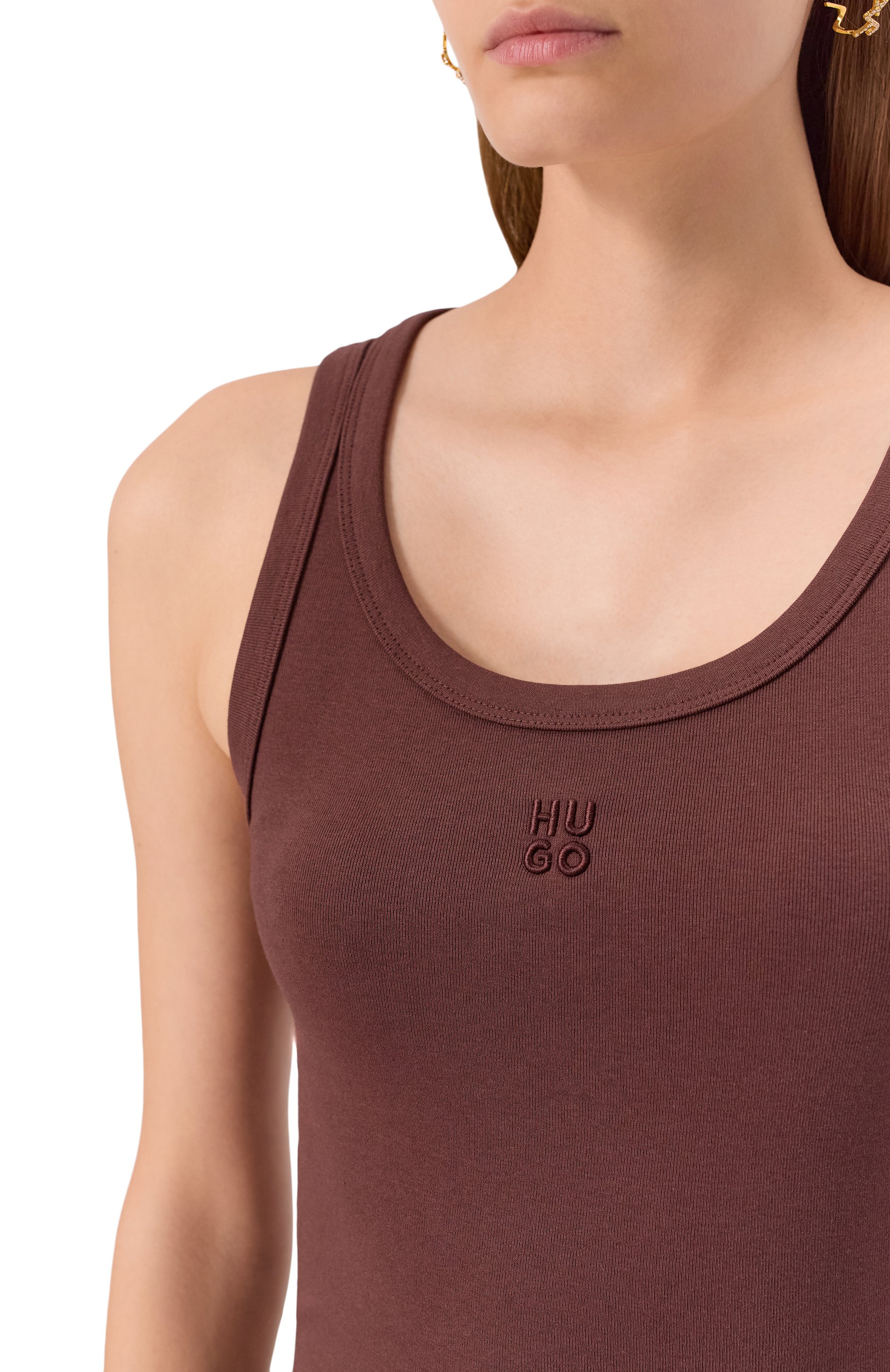 Хлопковая майка HUGO, арт. 50514489, фото 5