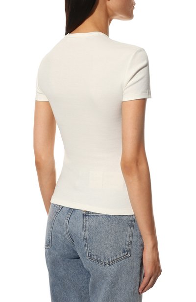 Хлопковая футболка OFF-WHITE молочного цвета по цене 36550 руб., арт. 0WAA065C99JER002, фото 4 Хлопковая футболка OFF-WHITE, арт. 0WAA065C99JER002, фото 4