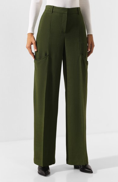 Брюки из вискозы JACQUEMUS зеленого цвета по цене 36550 руб., арт. 193PA01/26580, фото 3 Брюки из вискозы JACQUEMUS, арт. 193PA01/26580, фото 3
