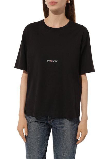 Хлопковая футболка SAINT LAURENT, арт. 460876/YB2DQ, фото 3