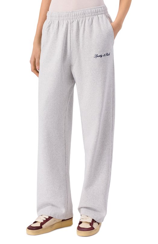 Хлопковые брюки Sporty and Rich PA05568326GY03 Серый  PA05568326GY03 Фото 3