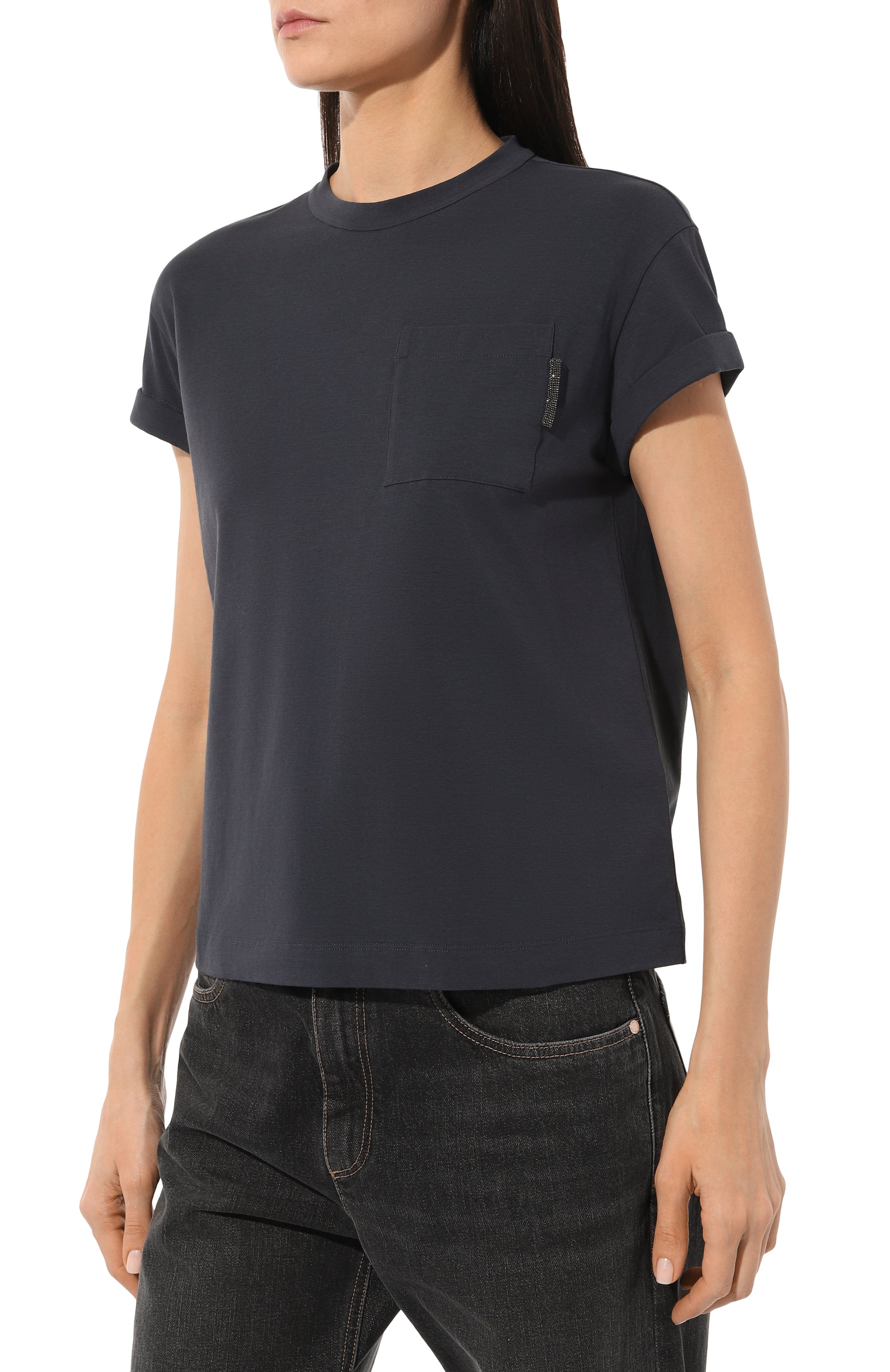 Хлопковая футболка BRUNELLO CUCINELLI, арт. M0T18BB300, фото 3