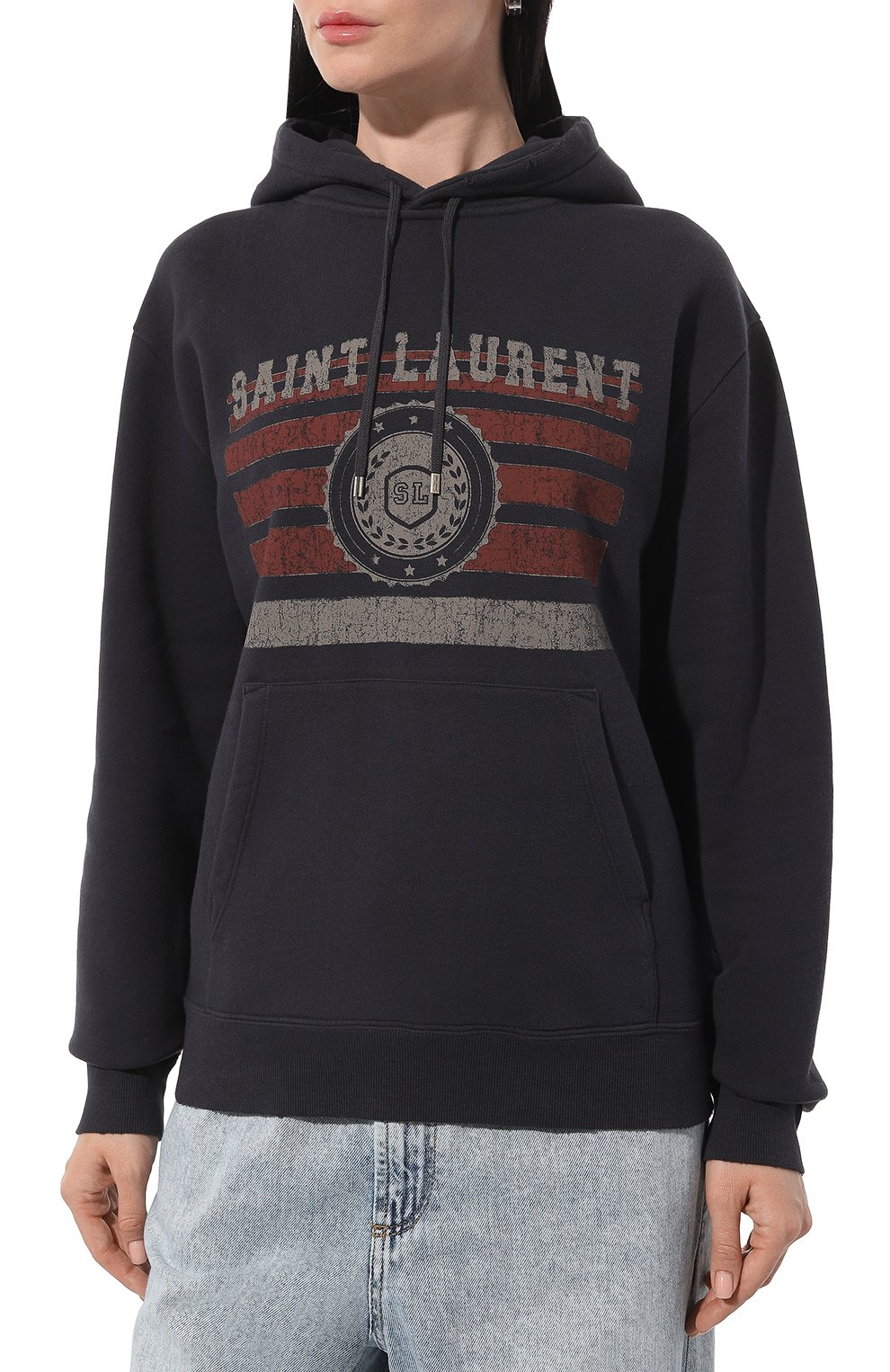 Хлопковое худи SAINT LAURENT, арт. 668816/Y36JN, фото 3