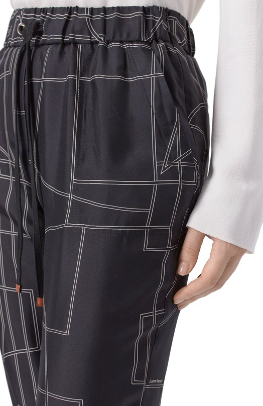 Шелковые брюки Lorena Antoniazzi E2649PA80D/5300 Чёрный  E2649PA80D/5300 Фото 5