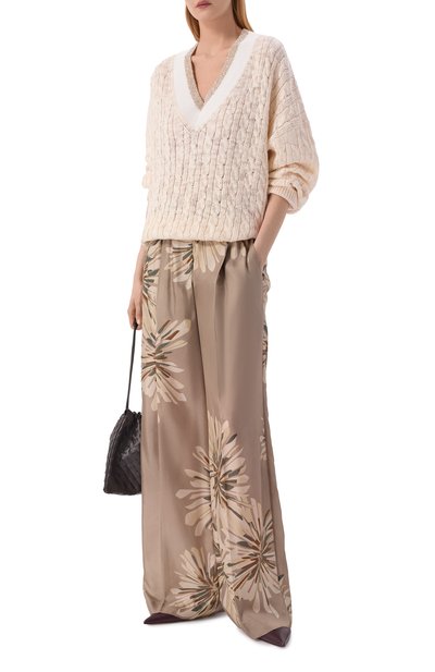 Женские атласные брюки BRUNELLO CUCINELLI, арт. MQ967P9229