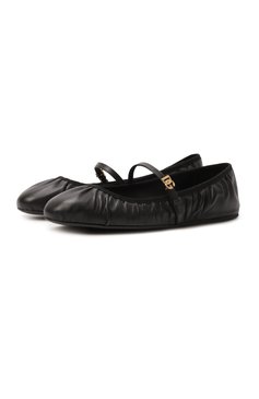 Женские кожаные балетки vally DOLCE & GABBANA черного цвета, арт. CB0257/AD137 | Фото 1 (Подошва: Плоская; Материал внешний: Натуральная кожа; Материал внутренний: Натуральная кожа; Размерность: Идёт в размер; Автоматизация состава: Проставлено; Автоматизация ТО: Проставлено)