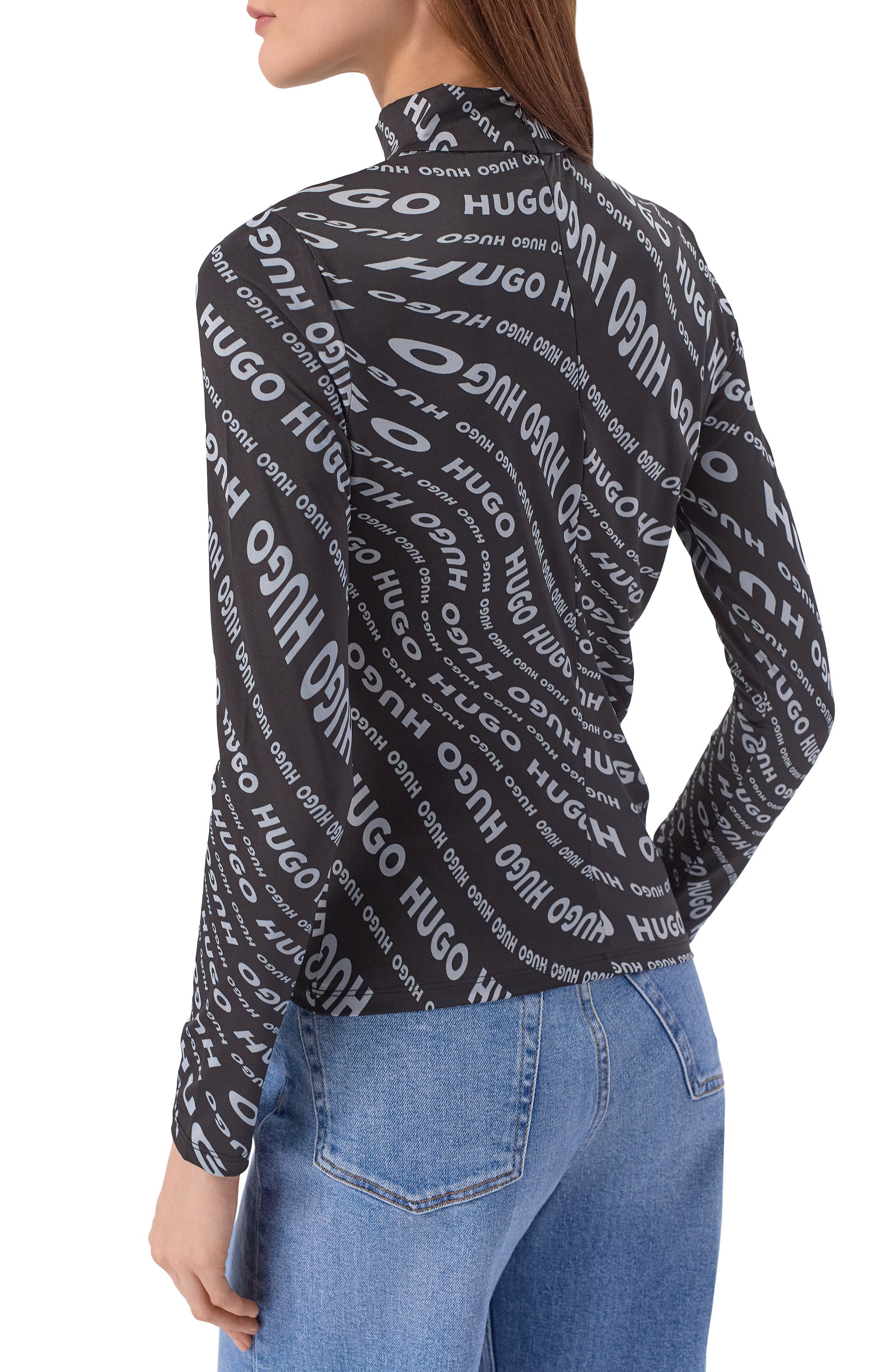 Водолазка HUGO черно-белого цвета по цене 15500 руб., арт. 50502423, фото 4 Водолазка HUGO, арт. 50502423, фото 4