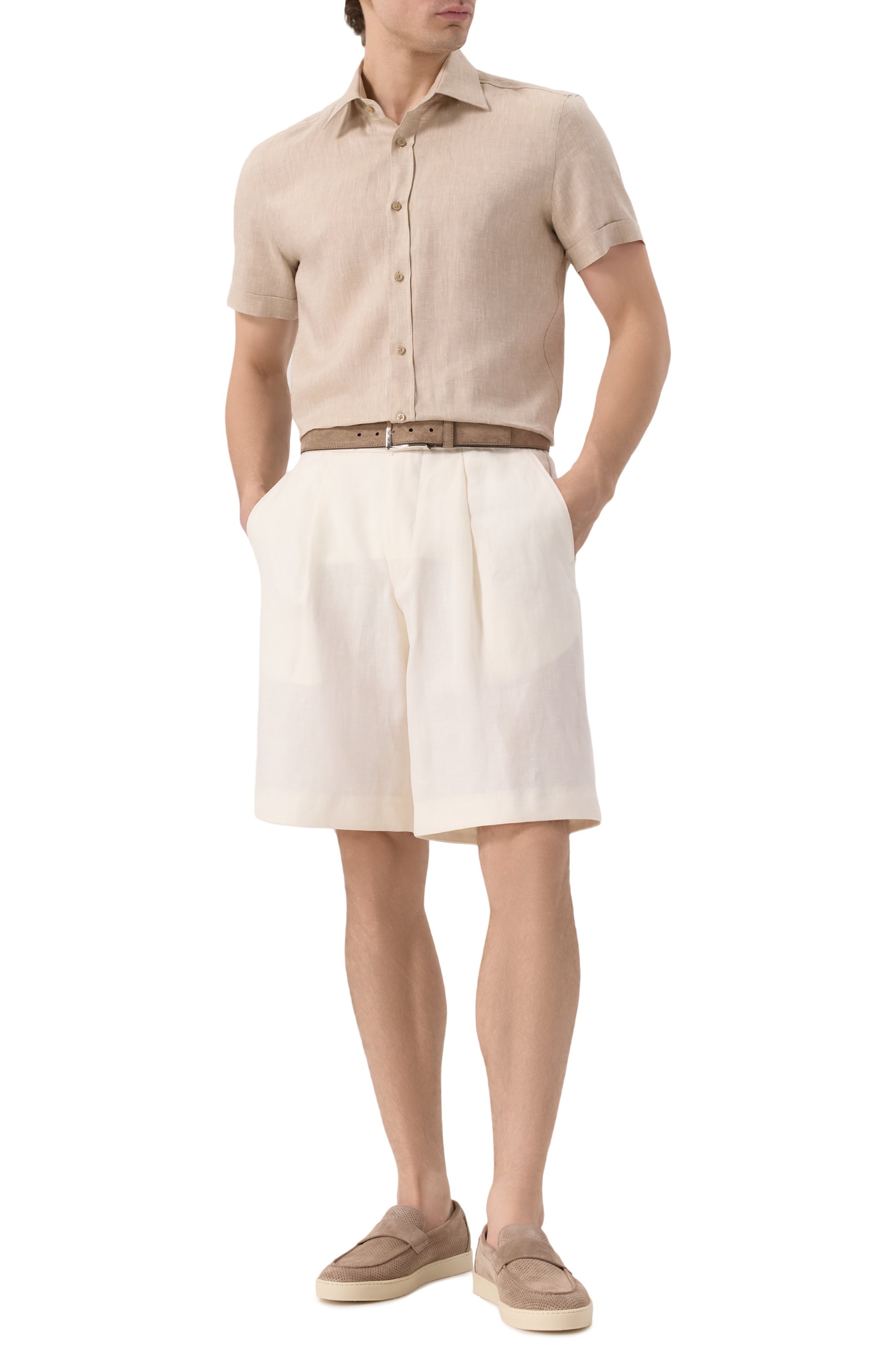 Шорты изо льна и шерсти boss x aston martin BOSS CAMEL, арт. 50537841, фото 2