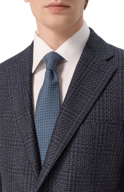 Галстук из шелка и шерсти CANALI синего цвета по цене 23150 руб., арт. 18/HJ04629, фото 2 Галстук из шелка и шерсти CANALI, арт. 18/HJ04629, фото 2