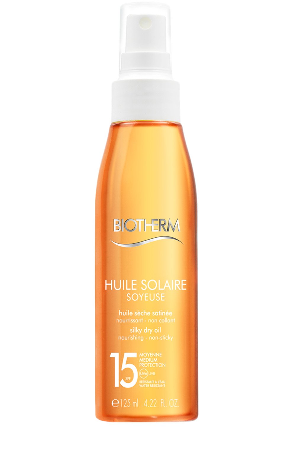 Солнцезащитное масло для тела с spf15 (125ml) BIOTHERM бесцветного цвета по цене 2120 руб., арт. 3605540850077, фото 1 Солнцезащитное масло для тела с spf15 (125ml) BIOTHERM, арт. 3605540850077, фото 1