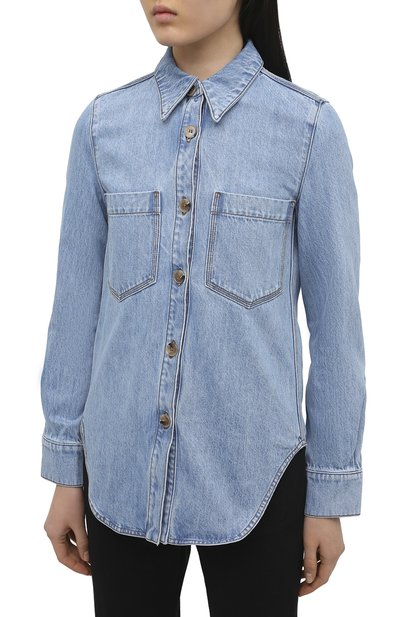 Джинсовая рубашка NANUSHKA голубого цвета по цене 42750 руб., арт. SEINT_LIGHT BLUE_RIGID DENIM, фото 3 Джинсовая рубашка NANUSHKA, арт. SEINT_LIGHT BLUE_RIGID DENIM, фото 3