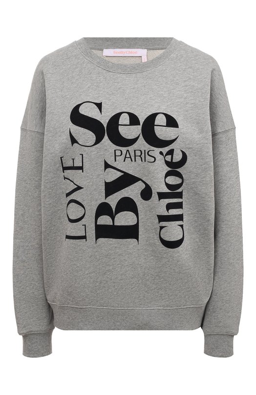 

Хлопковый свитшот See by Chloé, Серый