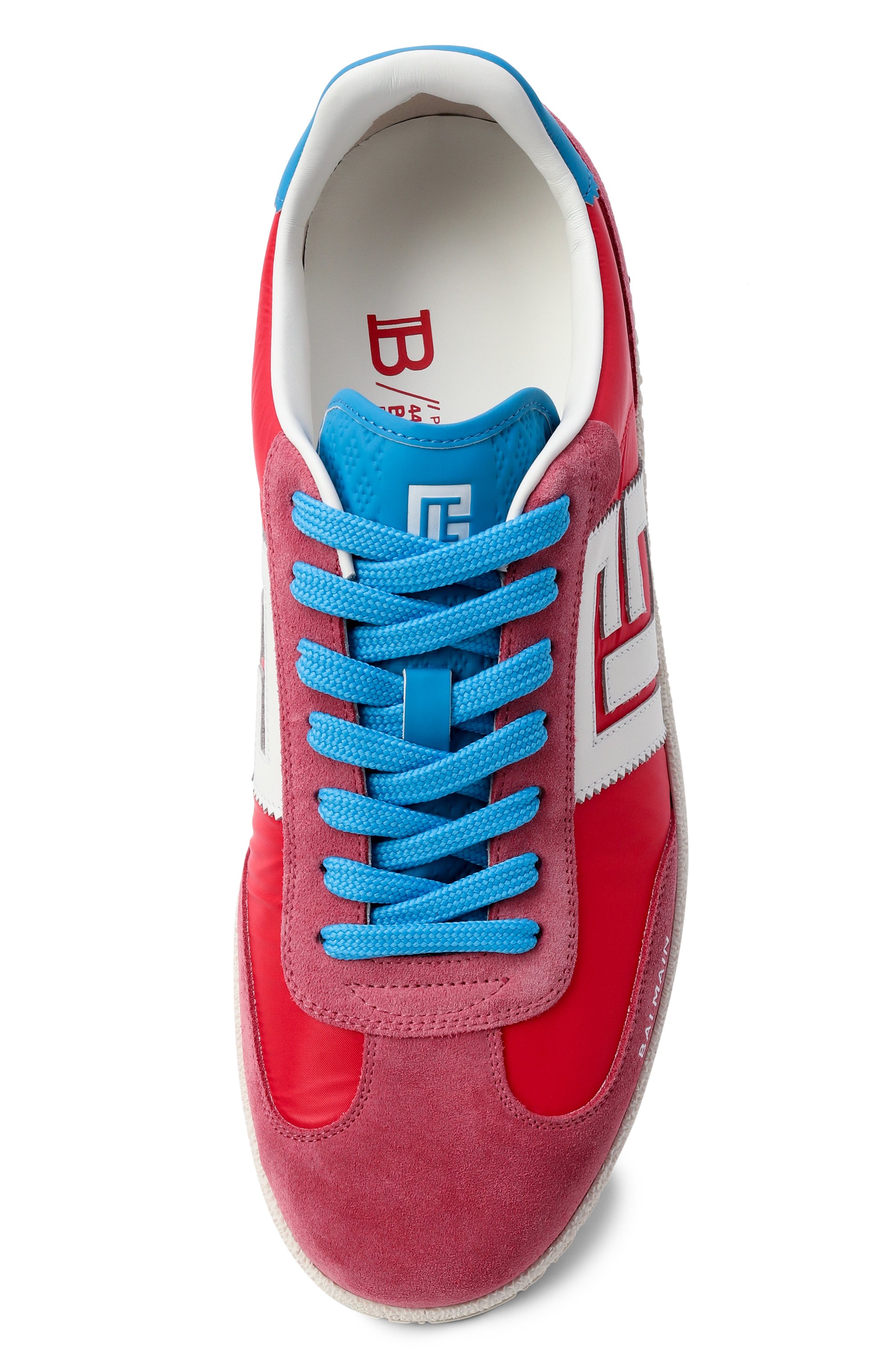 Комбинированные кеды swan BALMAIN красного цвета по цене 69350 руб., арт. FM1VI360/TRNB, фото 6 Комбинированные кеды swan BALMAIN, арт. FM1VI360/TRNB, фото 6