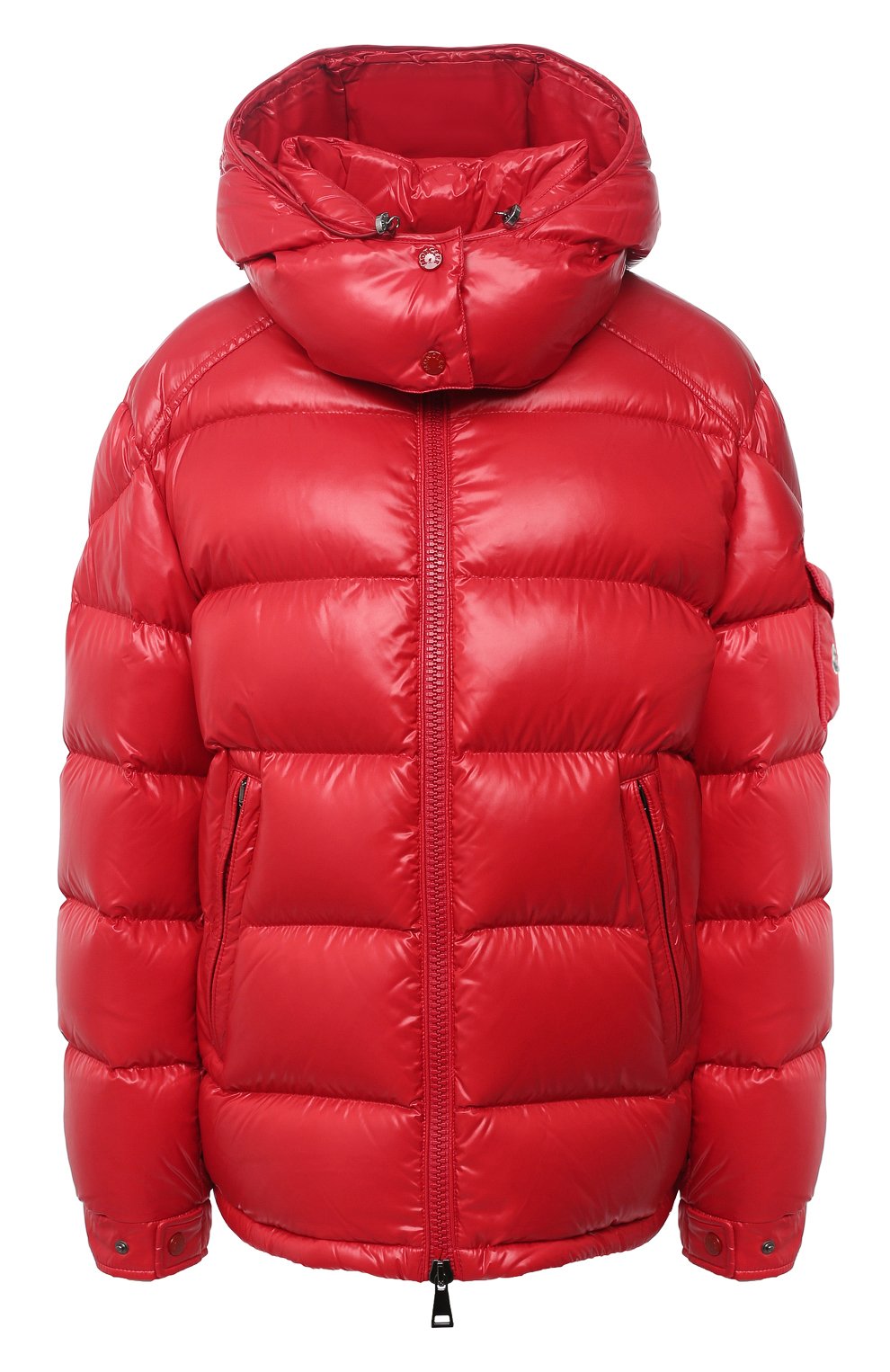 Пуховик MONCLER красного цвета по цене 106000 руб., арт. F2-093-1A576-00-C0064, фото 1 Пуховик MONCLER, арт. F2-093-1A576-00-C0064, фото 1