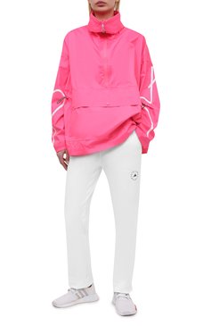 Женские хлопковые брюки ADIDAS BY STELLA MCCARTNEY белого цвета, арт. GL5820 | Фото 2 (Длина (брюки, джинсы): Стандартные; Женское Кросс-КТ: Брюки-одежда; Силуэт Ж (брюки и джинсы): Прямые; Региональные ограничения белый список (Axapta Mercury): RU; Материал сплава: Проставлено; Материал внешний: Хлопок; Стили: Спорт-шик; Драгоценные камни: Проставлено)