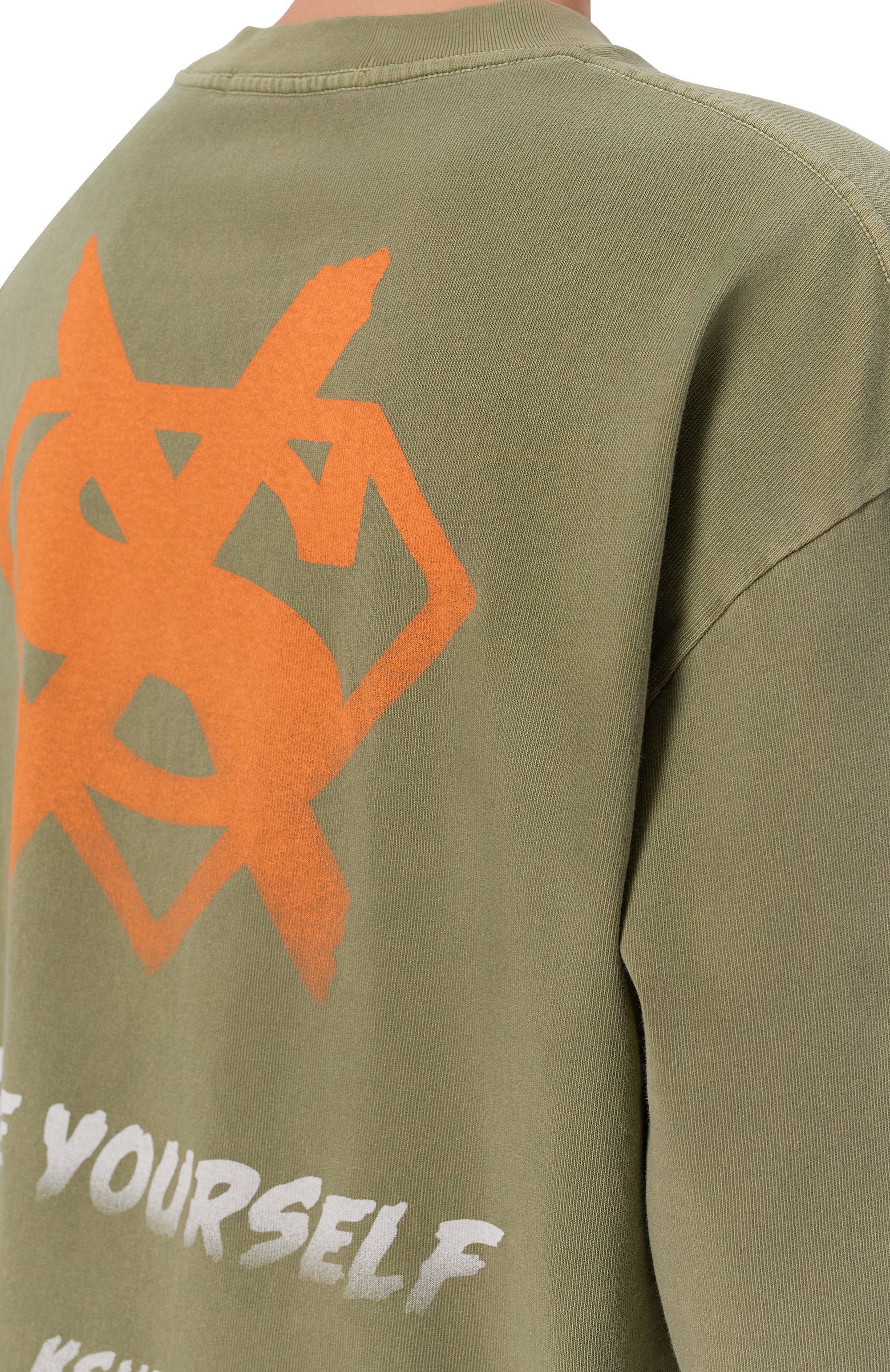 Хлопковый лонгслив KSUBI хаки цвета по цене 18600 руб., арт. MSP26TE029, фото 5 Хлопковый лонгслив KSUBI, арт. MSP26TE029, фото 5