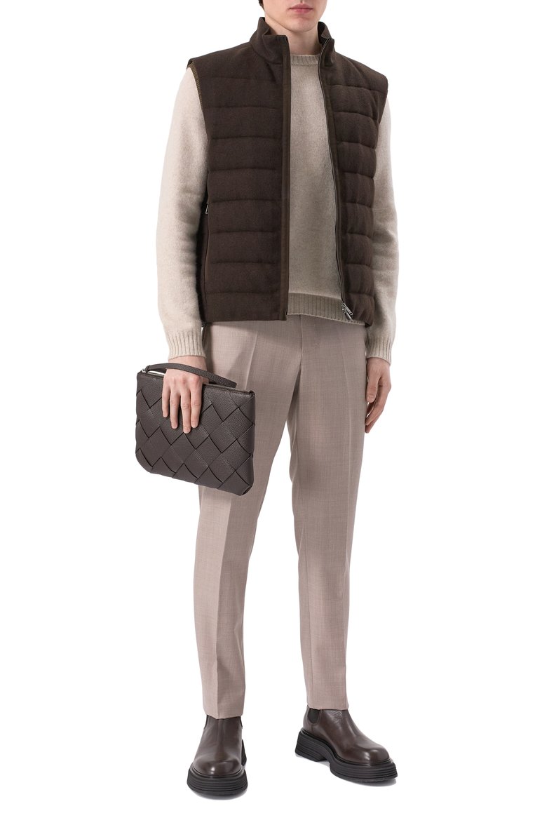 Мужская клатч diago large BOTTEGA VENETA темно-коричневого цвета, арт. 795632/V4FV1 | Фото 7 (Материал сплава: Проставлено; Драгоценные камни: Проставлено; Материал: Натуральная кожа; Размер: medium; Принт: Без принта)