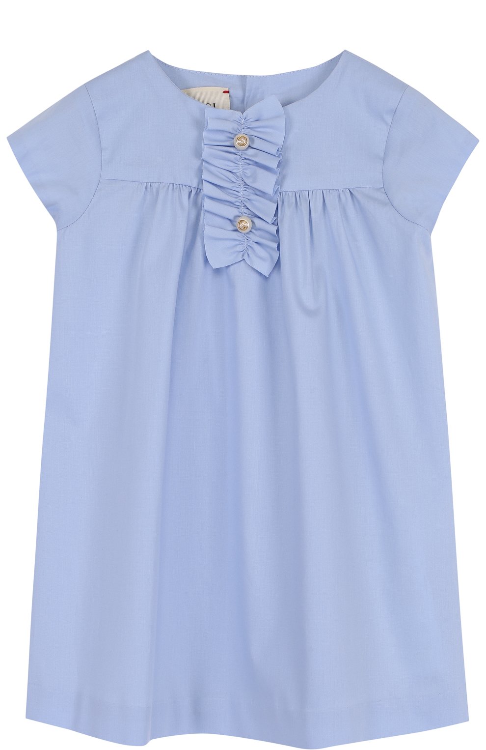 Хлопковое мини-платье свободного кроя с оборкой GUCCI, арт. 503767/XB365, фото 1