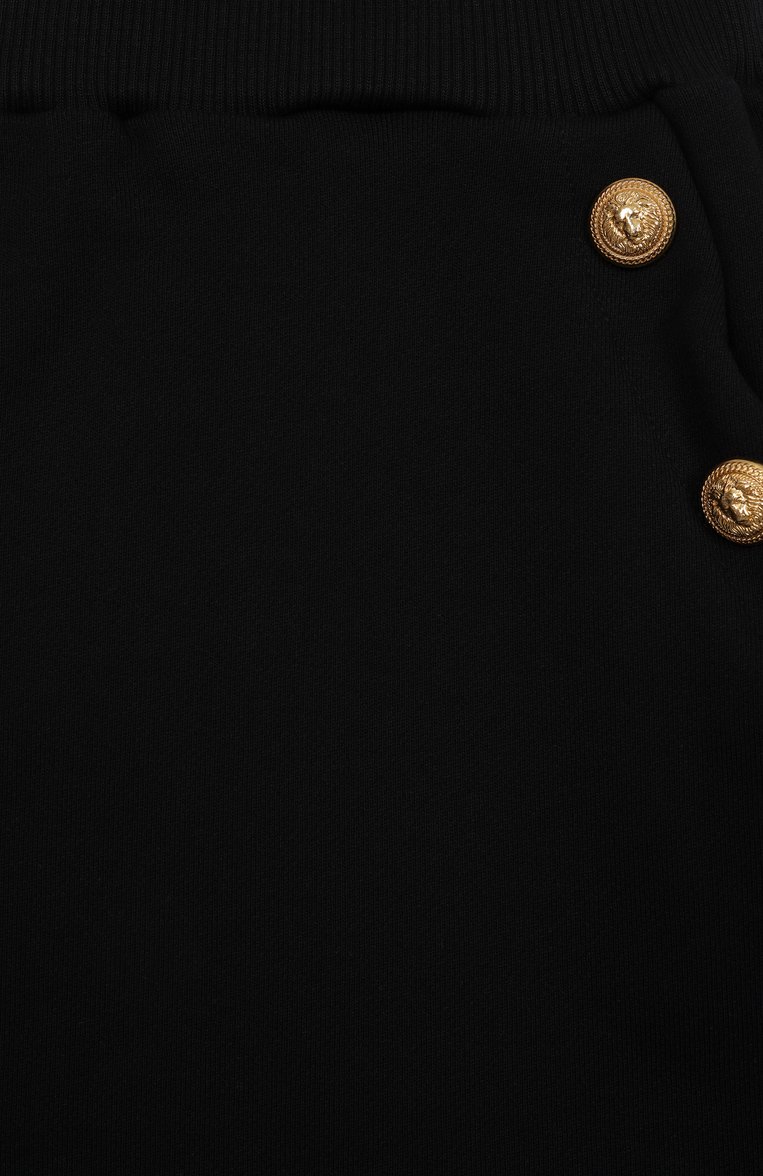 Детская хлопковая юбка BALMAIN черного цвета, арт. BW7A21 | Фото 3 (Нос: Не проставлено; Материал внешний: Хлопок; Случай: Повседневный; Автоматизация состава: Проставлено; Ростовка одежда: 8 лет | 128 см, 12 лет | 152 см, 13 - 15 лет | 158 см, 16 лет | 164 см, 6 лет | 116 см, 10 - 11 лет | 140 - 146см)