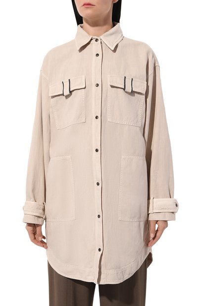 Рубашка из хлопка и шелка BRUNELLO CUCINELLI, арт. ML996NG716, фото 3