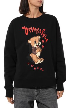 Женский хлопковый свитшот DOMREBEL черного цвета, арт. B00M B00M/SWEATSHIRT | Фото 3 (Рукава: Длинные; Длина (для топов): Стандартные; Материал сплава: Проставлено; Материал внешний: Хлопок; Стили: Спорт-шик; Драгоценные камни: Проставлено; Женское Кросс-КТ: Свитшот-одежда)