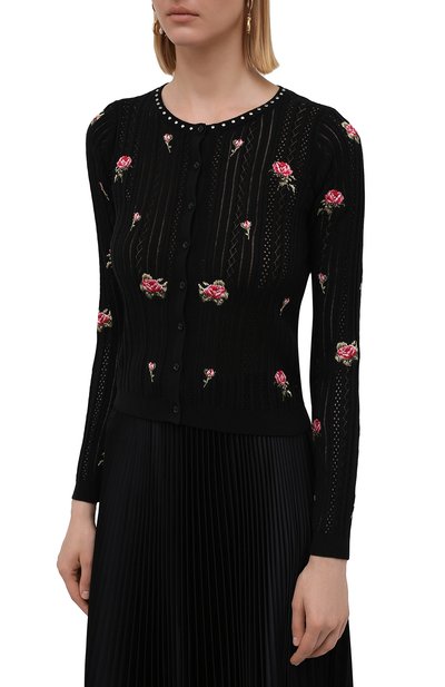 Хлопковый кардиган REDVALENTINO черного цвета по цене 37600 руб., арт. WR3KA02Q/644, фото 3 Хлопковый кардиган REDVALENTINO, арт. WR3KA02Q/644, фото 3