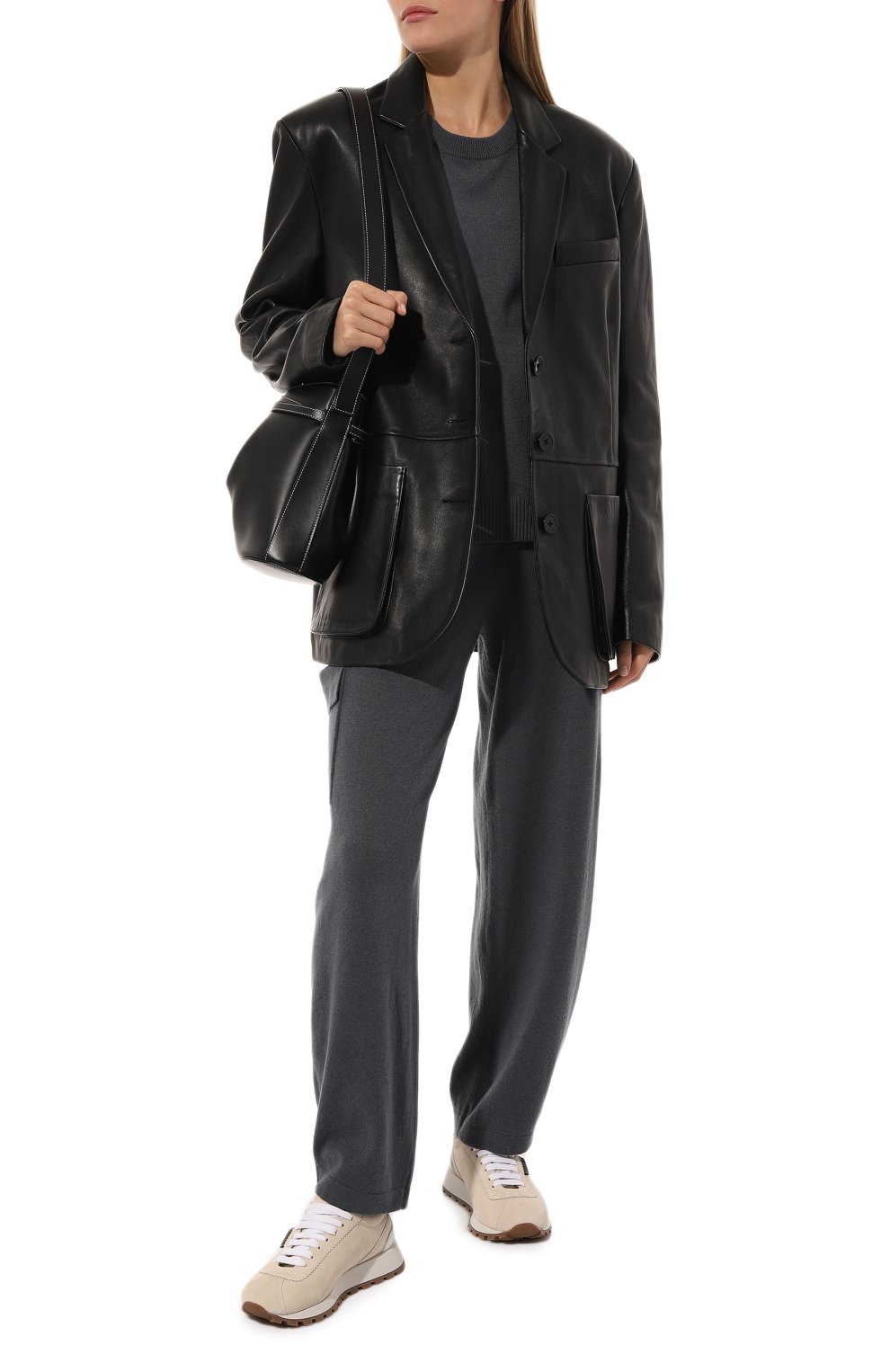 Кашемировый пуловер NOT SHY темно-серого цвета по цене 31400 руб., арт. 4302025C, фото 2 Кашемировый пуловер NOT SHY, арт. 4302025C, фото 2