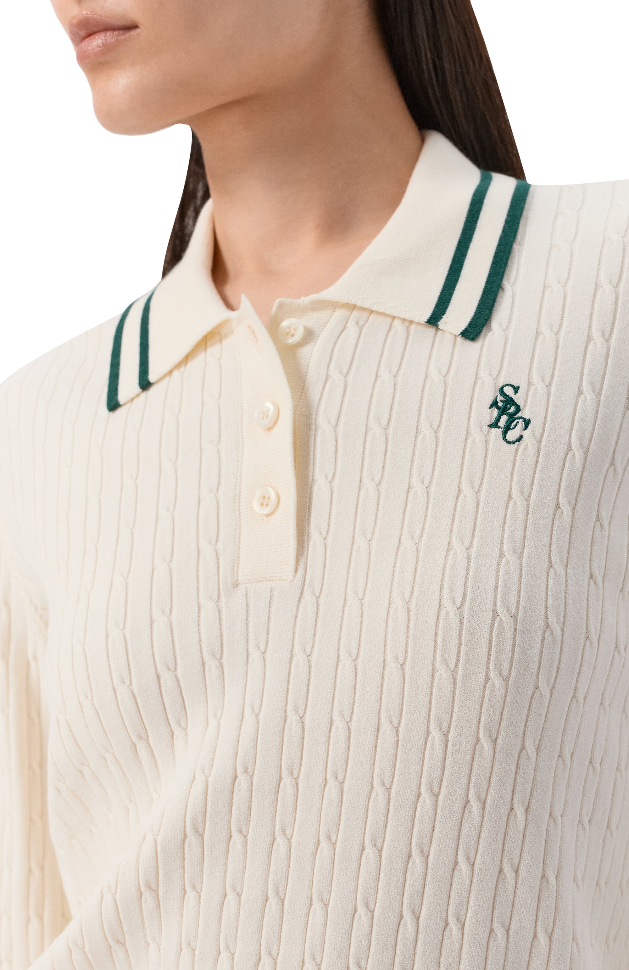 Поло из вискозы SPORTY AND RICH, арт. ST03761302WH61, фото 5