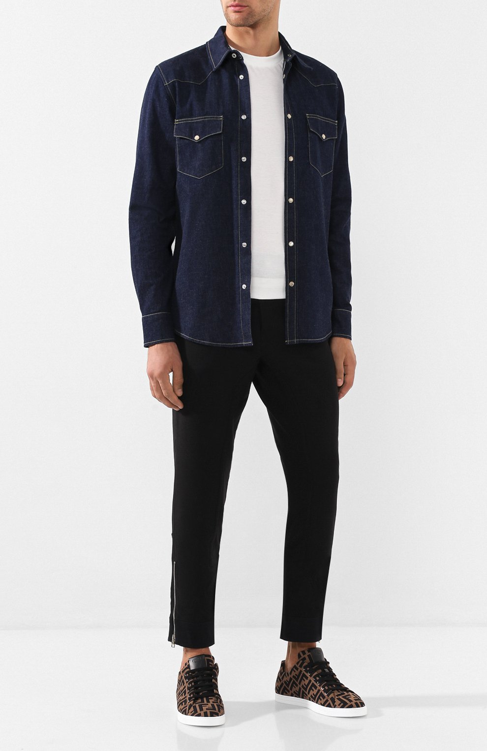 Текстильные кеды FENDI, арт. 7E1258 A7MY, фото 2